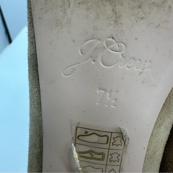 J Crew Mid Heel Pumps Camel Tan Suede Point Toe Womens 7.5